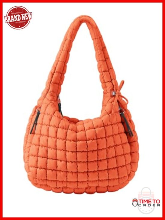Handbags - Nylon Quilted Puffer Tote Bag Crossbody Hobo Shoulder Bag Large